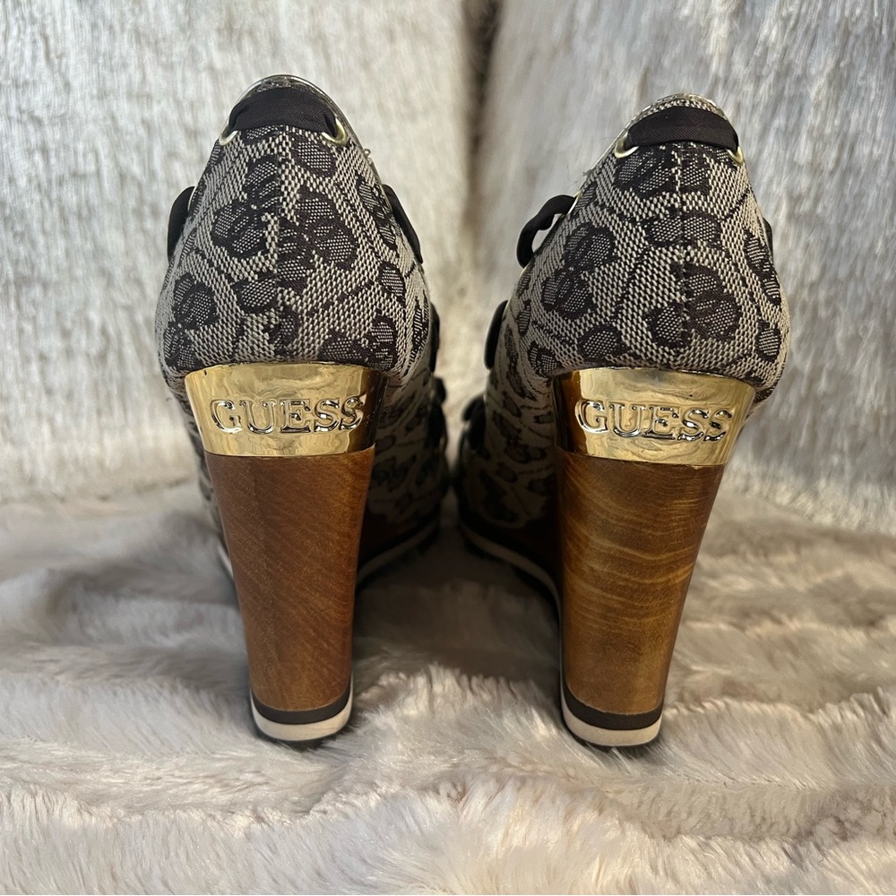 Guess Women's Wedges with Gold and Brown Accents - Picture 4 of 16
